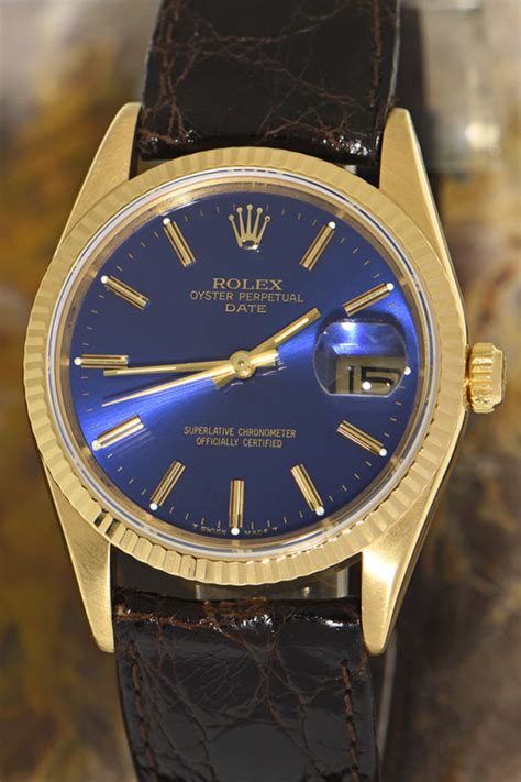 gold rolex day-date mit blauem eisblauemziffernblatt